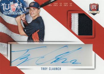 2015 Panini USA Baseball - 17U National Team Jerseys Prime Signatures #2 Troy Claunch Front