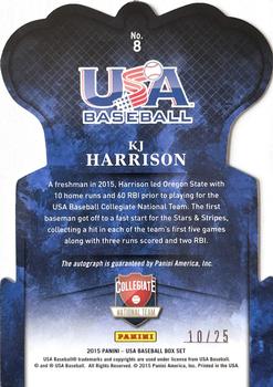 2015 Panini USA Baseball - Crown Royale Blue #8 KJ Harrison Back