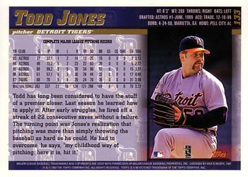 1998 Topps #133 Todd Jones Back