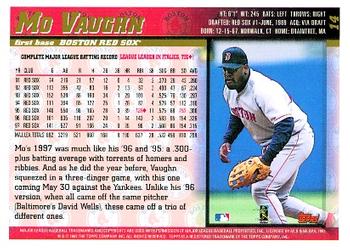1998 Topps #14 Mo Vaughn Back