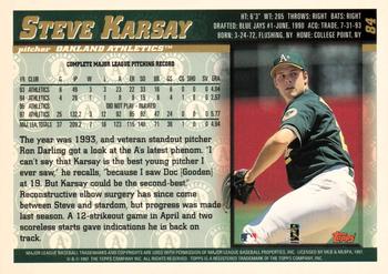 1998 Topps #84 Steve Karsay Back
