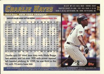 1998 Topps #29 Charlie Hayes Back