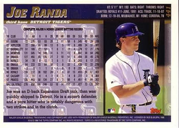 1998 Topps #441 Joe Randa Back