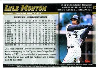1998 Topps #74 Lyle Mouton Back