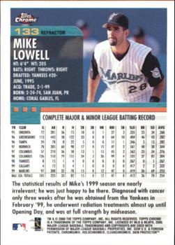 2000 Topps Chrome - Refractors #133 Mike Lowell  Back