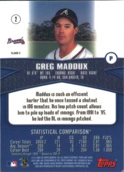 2000 Topps Gold Label - Class 2 #2 Greg Maddux Back