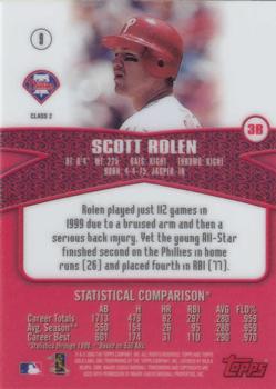 2000 Topps Gold Label - Class 2 #9 Scott Rolen Back