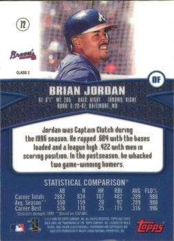 2000 Topps Gold Label - Class 2 #72 Brian Jordan Back