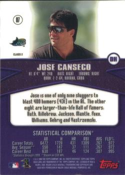 2000 Topps Gold Label - Class 2 #87 Jose Canseco Back