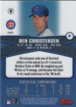 2000 Topps Gold Label - Class 2 #93 Ben Christensen Back