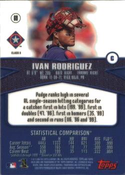 2000 Topps Gold Label - Class 3 #69 Ivan Rodriguez Back