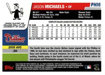 2006 Topps Philadelphia Phillies #PHI6 Jason Michaels Back