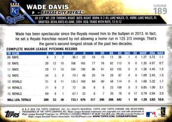 2016 Topps Chrome #189 Wade Davis Back