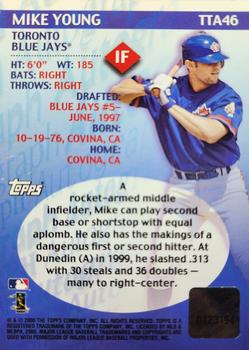 2000 Topps Traded & Rookies - Autographs #TTA46 Mike Young  Back