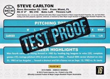 2016 Donruss - 1982 Test Proof Magenta #D82-50 Steve Carlton Back