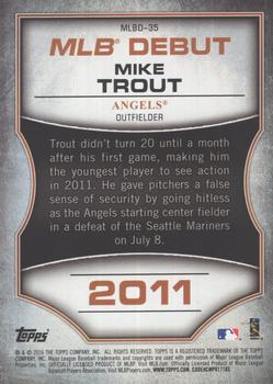 2016 Topps - MLB Debut Silver (Series 1) #MLBD-35 Mike Trout Back