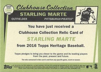 2016 Topps Heritage - Clubhouse Collection Relics #CCR-SMAR Starling Marte Back