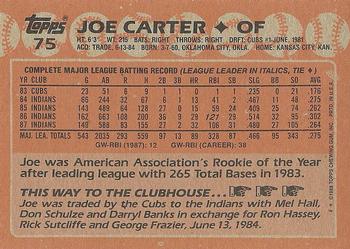 1988 Topps #75 Joe Carter Back