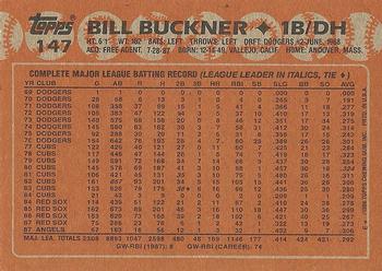 1988 Topps #147 Bill Buckner Back