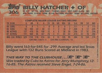 1988 Topps #306 Billy Hatcher Back