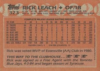 1988 Topps #323 Rick Leach Back