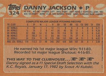 1988 Topps #324 Danny Jackson Back