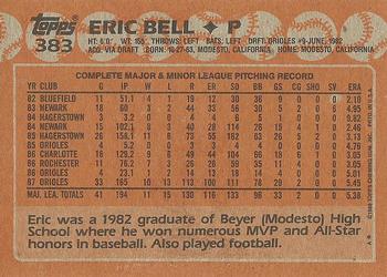 1988 Topps #383 Eric Bell Back