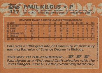 1988 Topps #427 Paul Kilgus Back