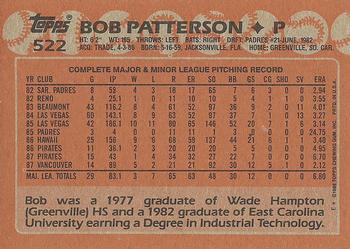 1988 Topps #522 Bob Patterson Back