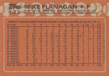 1988 Topps #623 Mike Flanagan Back