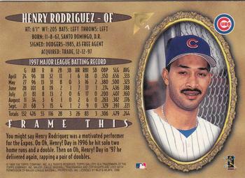 1998 Topps Gallery #7 Henry Rodriguez Back