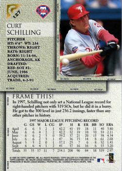 1998 Topps Gallery #127 Curt Schilling Back