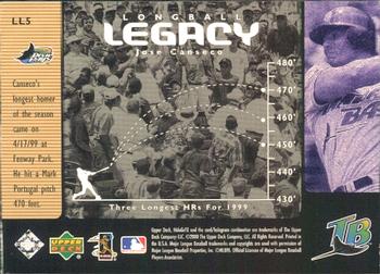 2000 Upper Deck HoloGrFX - Longball Legacy #LL5 Jose Canseco  Back