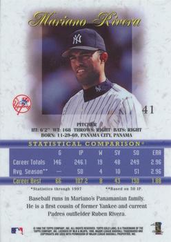 1998 Topps Gold Label - Class 2 #41 Mariano Rivera Back