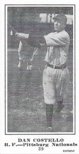 1916 Sporting News (M101-5) Reprint #39 Dan Costello Front