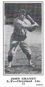 1916 Sporting News (M101-5) Reprint #71 John Graney Front