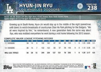 2015 Topps - Limited #238 Hyun-Jin Ryu Back