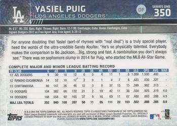 2015 Topps - Limited #350 Yasiel Puig Back