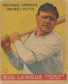 1934 World Wide Gum (V354) #28 Babe Ruth Front