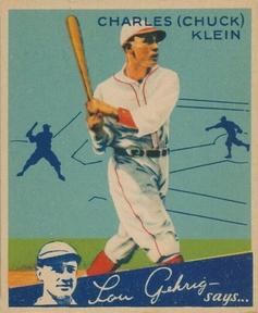 1934 World Wide Gum (V354) #56 Chuck Klein Front