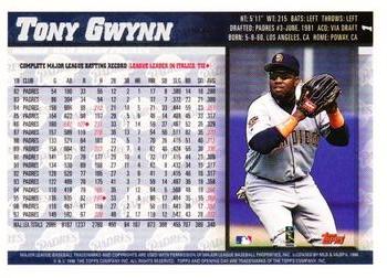 1998 Topps Opening Day #1 Tony Gwynn Back