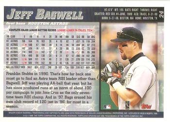1998 Topps Opening Day #24 Jeff Bagwell Back
