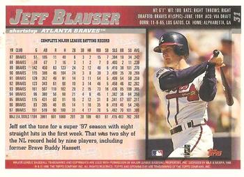 1998 Topps Opening Day #31 Jeff Blauser Back