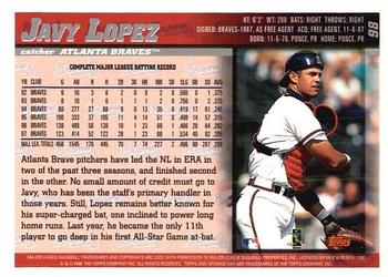 1998 Topps Opening Day #98 Javy Lopez Back