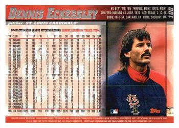 1998 Topps Opening Day #100 Dennis Eckersley Back