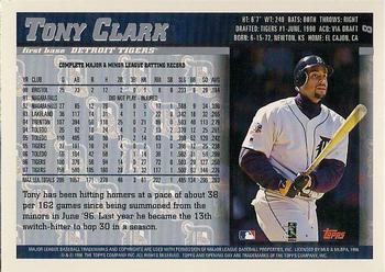1998 Topps Opening Day #8 Tony Clark Back