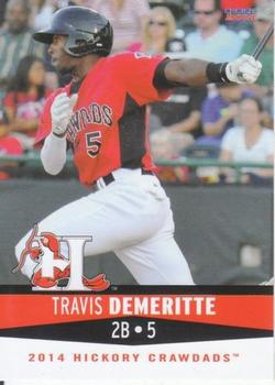 2014 Choice Hickory Crawdads #11 Travis Demeritte Front