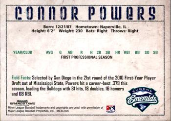 2010 Grandstand Eugene Emeralds #NNO Connor Powers Back