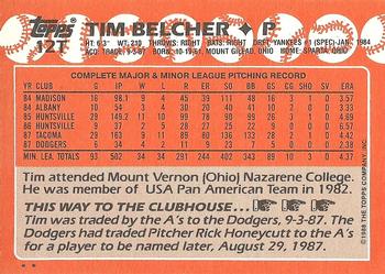 1988 Topps Traded #12T Tim Belcher Back