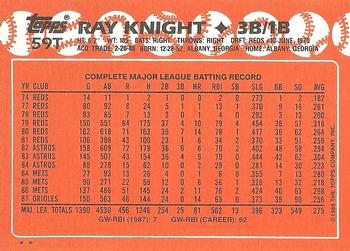 1988 Topps Traded #59T Ray Knight Back